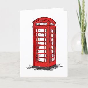 Tarjeta Cabina de la caja de teléfonos roja británica dobl