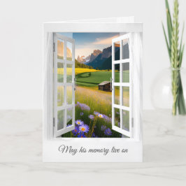 Tarjeta Cabina De Montaña Con Simpatía De Flores Silvestre