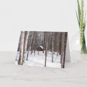 Tarjeta Cabina de notecard en invierno