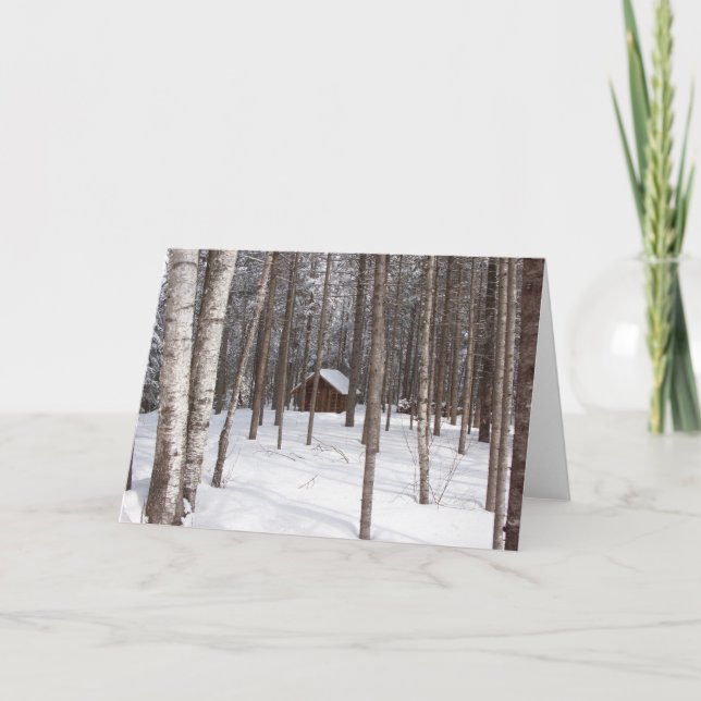 Tarjeta Cabina de notecard en invierno (Anverso)