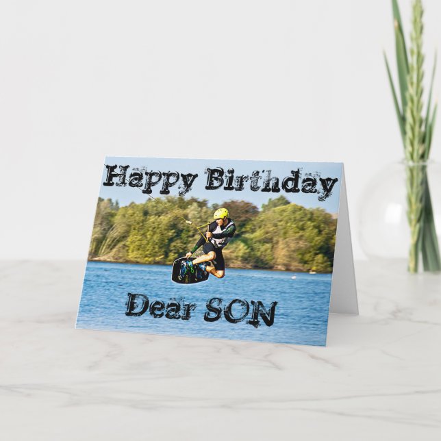 TARJETA CABLE WATER SKIER SON GREETING CARD (Anverso)