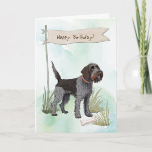 Tarjeta Cableado apuntando Griffon Dog Rótulo de cumpleaño