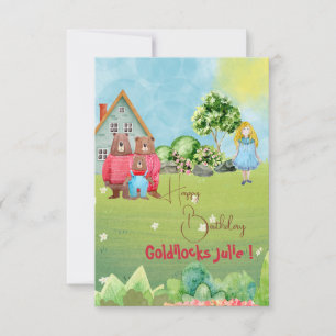 Tarjeta Cables de oro y osos feliz cumpleaños