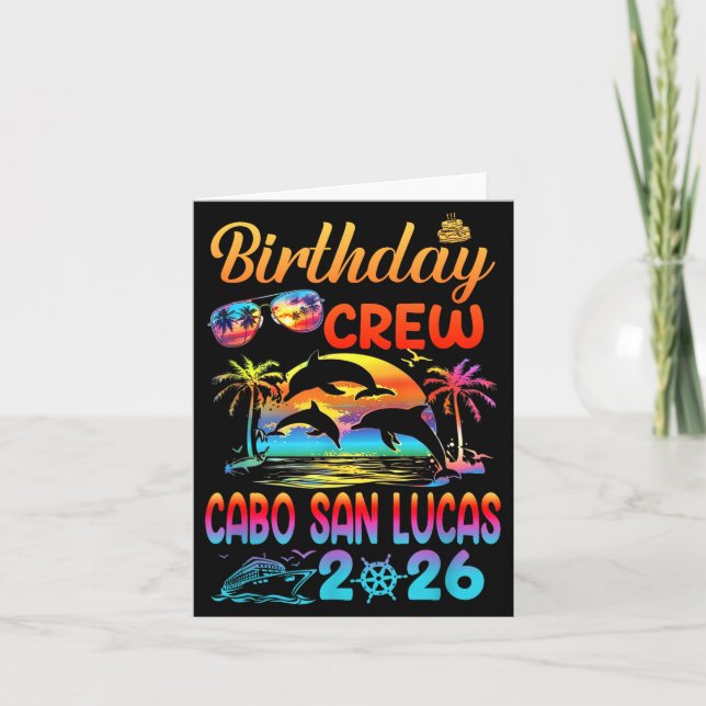 Tarjeta Cabo San Lucas Birthday Trip Vacation 2026 Matchin (Anverso)