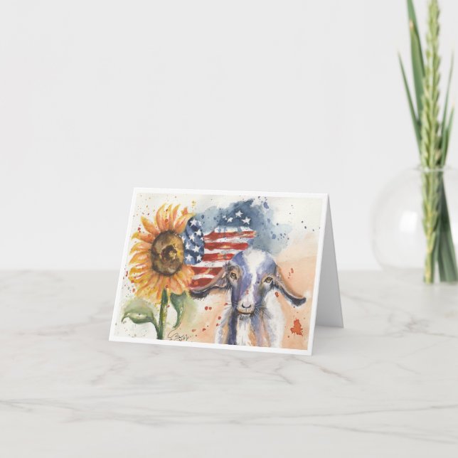 Tarjeta Cabra Americana por Sherry (Anverso)