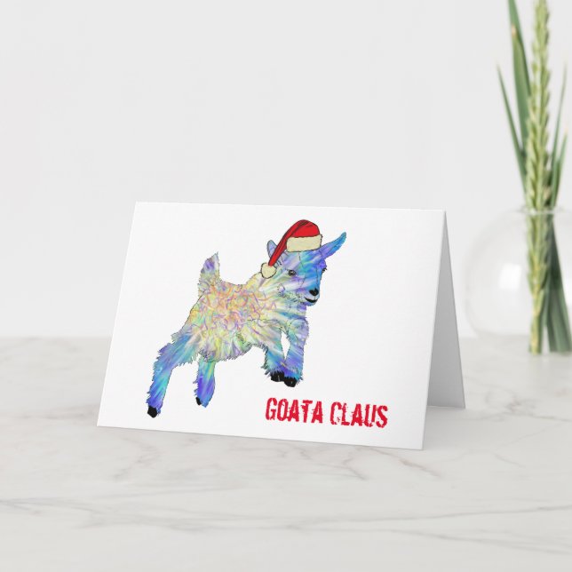 Tarjeta Cabra bebé de Santa adorable (Anverso)