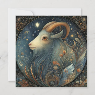 Tarjeta Cabra Capricornio Zodíaco Astrología Celestial Cum