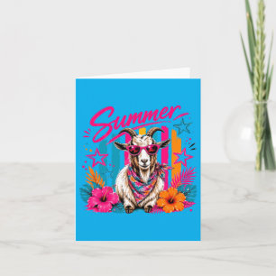 Tarjeta Cabra Costera Elegante Gráfica Retro a Rayas de Ve