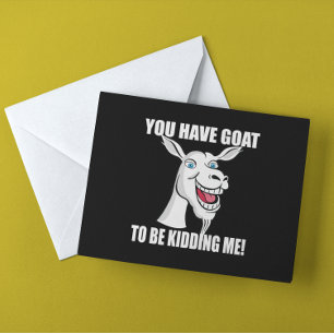 Tarjeta Cabra divertida para estar de broma Lettering Lind