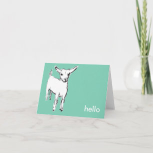 Tarjeta Cabra dulce Hello notecard