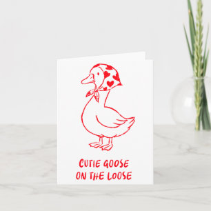 Tarjeta Cabra Linda de San Valentín Corazones Bandana Lind