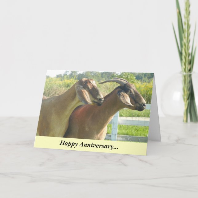 Tarjeta Cabra/niños felices del aniversario (Anverso)