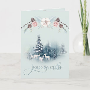 Tarjeta Cabras blancas de madera de color acuático