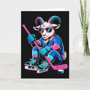 Tarjeta Cabrito Divertido G.o.a.t. Portero Jugador Hockey