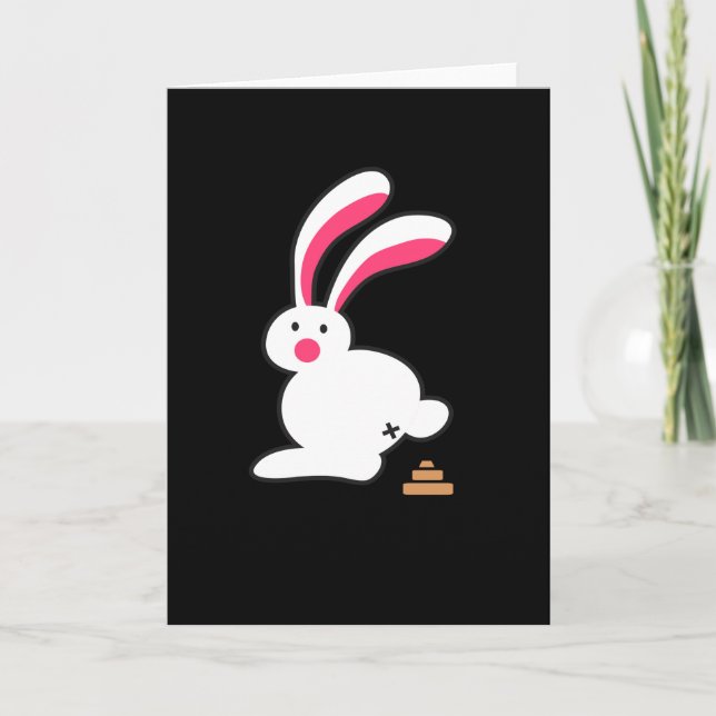 Tarjeta Caca de conejo divertida Caca de conejo divertida  (Anverso)