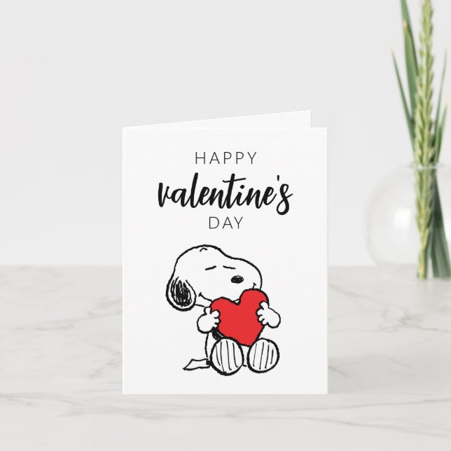 Tarjeta Cacahuetes | Abrazo de corazón de Snoopy (Anverso)