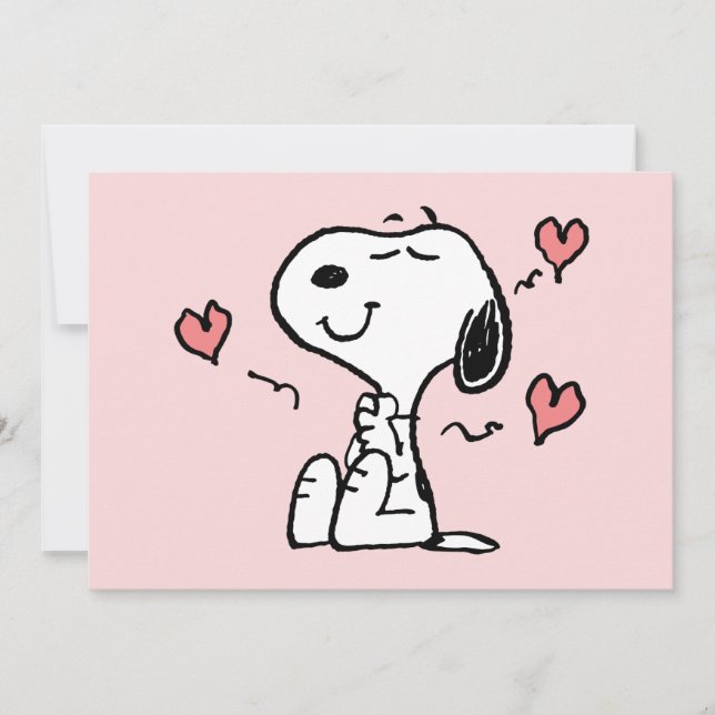 Tarjeta Cacahuetes | Corazones de Snoopy (Anverso)