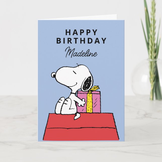 Tarjeta Cacahuetes | Cumpleaños de Snoopy | Añadir la foto (Anverso)