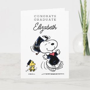 Tarjeta Cacahuetes Graduación Snoopy & Woodstock