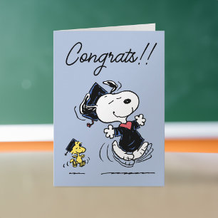 Tarjeta Cacahuetes Graduación Snoopy & Woodstock
