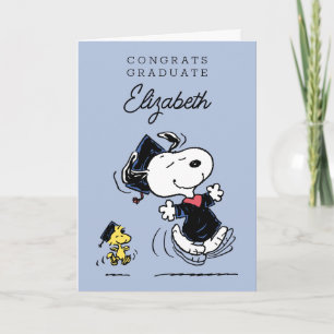 Tarjeta Cacahuetes   Graduación Snoopy & Woodstock