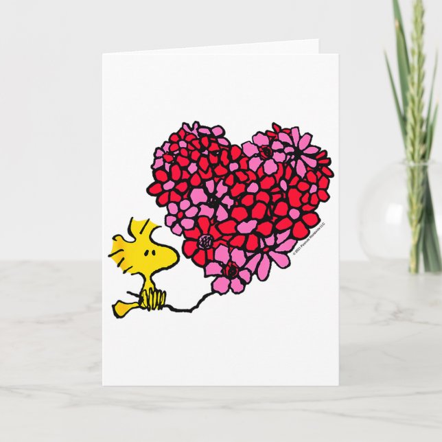 Tarjeta Cacahuetes - San Valentín - Corazón floral  (Anverso)