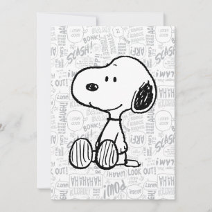 Tarjeta CACAHUETES   Snoopy en Cómics en Blanco y Negro