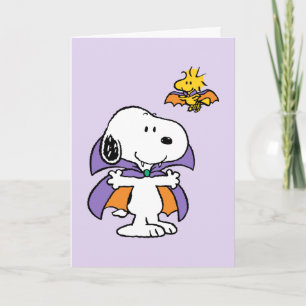 Tarjeta Cacahuetes Snoopy Woodstock Vampiro Halloween