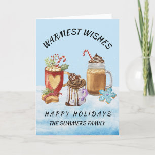 Tarjeta Cacao Caliente Deseos más Cálidos de Navidad Monog