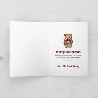 Tarjeta Cacao Caliente y Películas de Navidad Personalizad