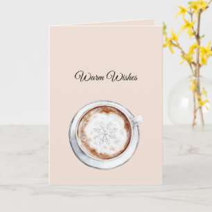 Tarjeta Cacao Copo de Nieve de Navidad Deseos Cálidos