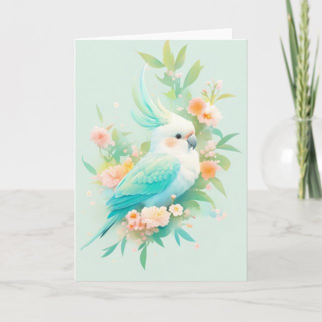 Tarjeta Cacatúa Pastel Paradise (Anverso)
