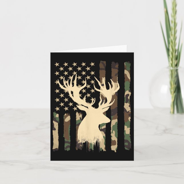 Tarjeta Cacería divertida de camuflaje La Bandera De Ee.Uu (Anverso)