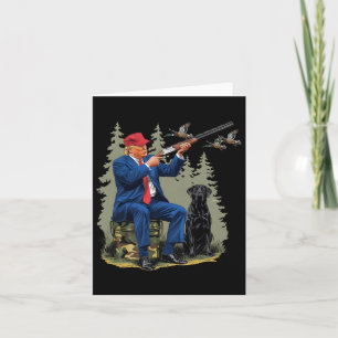 Tarjeta Cacería divertida: Trump, caza de camo, saluda a H
