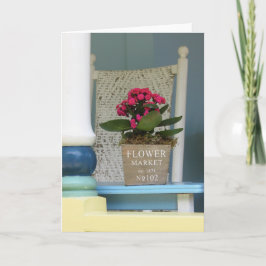 Tarjeta Cacerola de flores en el mercado - Viñetería de Ma