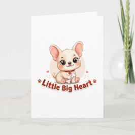 Tarjeta Cachorro Adorable Corazón Pequeño Grande