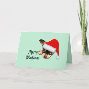 Tarjeta Cachorro adorable de Chihuahua negro y marrón con 