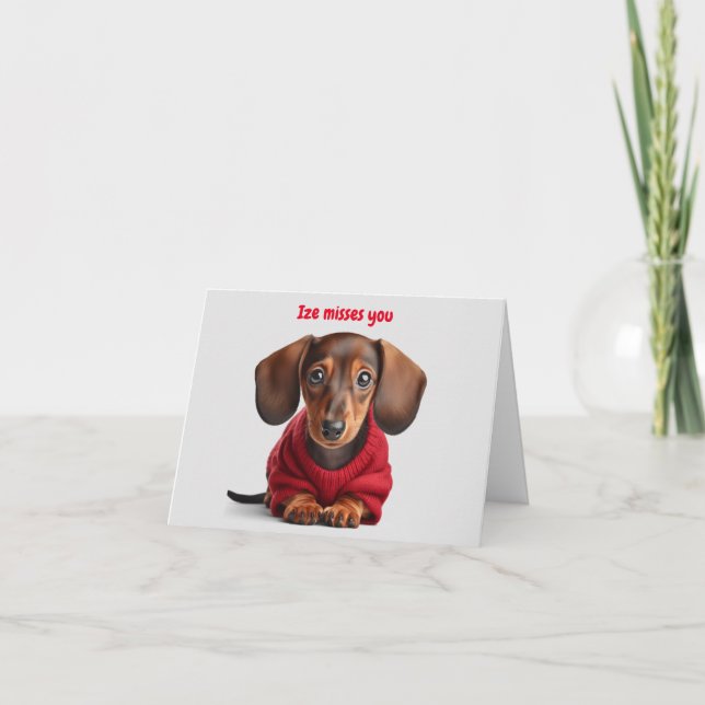Tarjeta Cachorro adorable de dachshund  (Anverso)