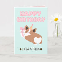 Cachorro adorable en un Gorra Feliz cumpleaños Pas