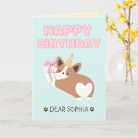 Cachorro adorable en un Gorra Feliz cumpleaños Pas