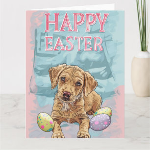 Tarjeta Cachorro Airedale Feliz Pascua