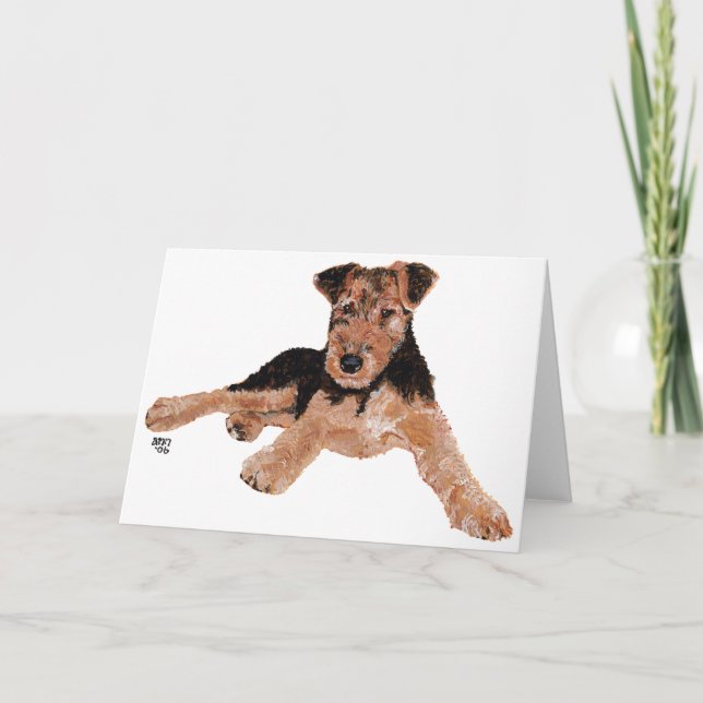 Tarjeta Cachorro Airedale, Lakeland, Welsh Terrier (Anverso)