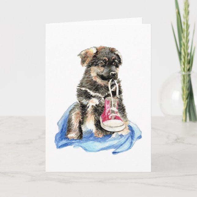 Tarjeta Cachorro alemán adorable, Perro, Animal de compañí (Anverso)