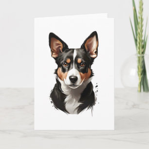 Tarjeta Cachorro Cachorrito Perro Marrón Blanco Negro Salu