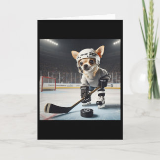 Tarjeta Cachorro Chihuahua Adorable Sobre Hielo Para Hocke