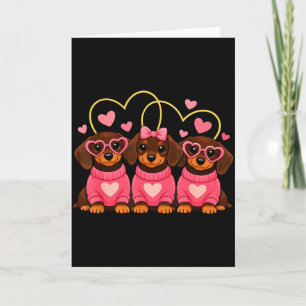 Tarjeta Cachorro Dachshund Adorable Día de San Valentín Co