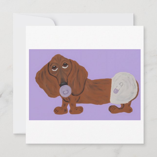 Tarjeta Cachorro Dachshund bebé (Anverso)