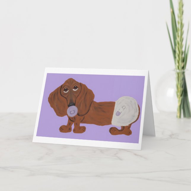 Tarjeta Cachorro Dachshund bebé (Anverso)