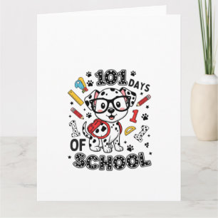Tarjeta Cachorro dálmata 101 días de escuela