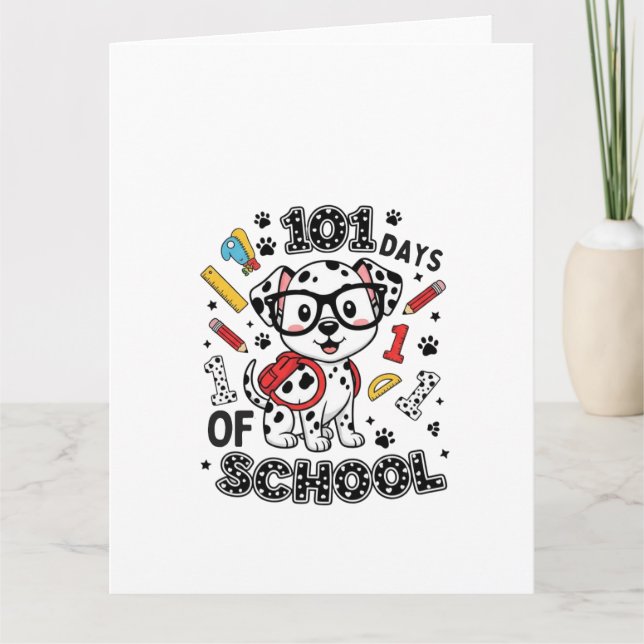 Tarjeta Cachorro dálmata 101 días de escuela (Anverso)